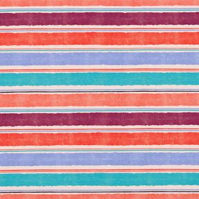 Cotton Jersey watercolour stripes – sand/salmon, 