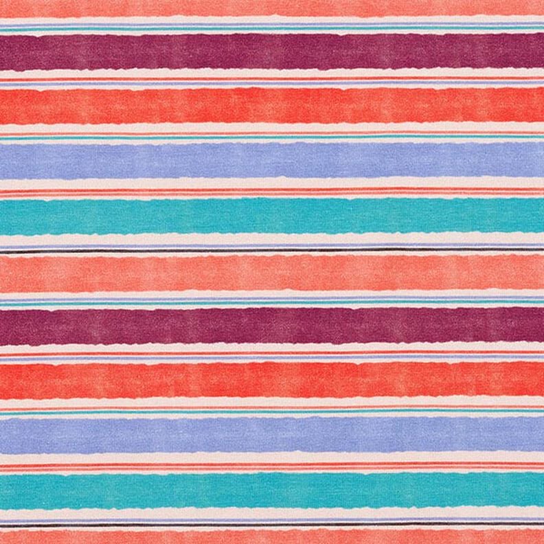 Cotton Jersey watercolour stripes – sand/salmon,  image number 1