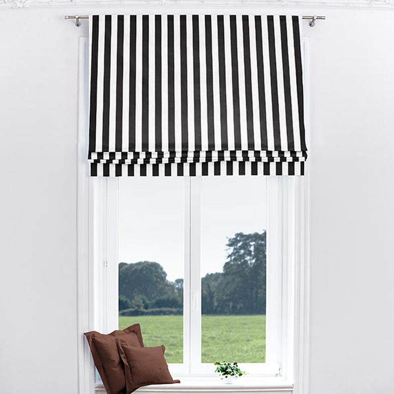 Decor Fabric Canvas Stripes – black/white,  image number 8
