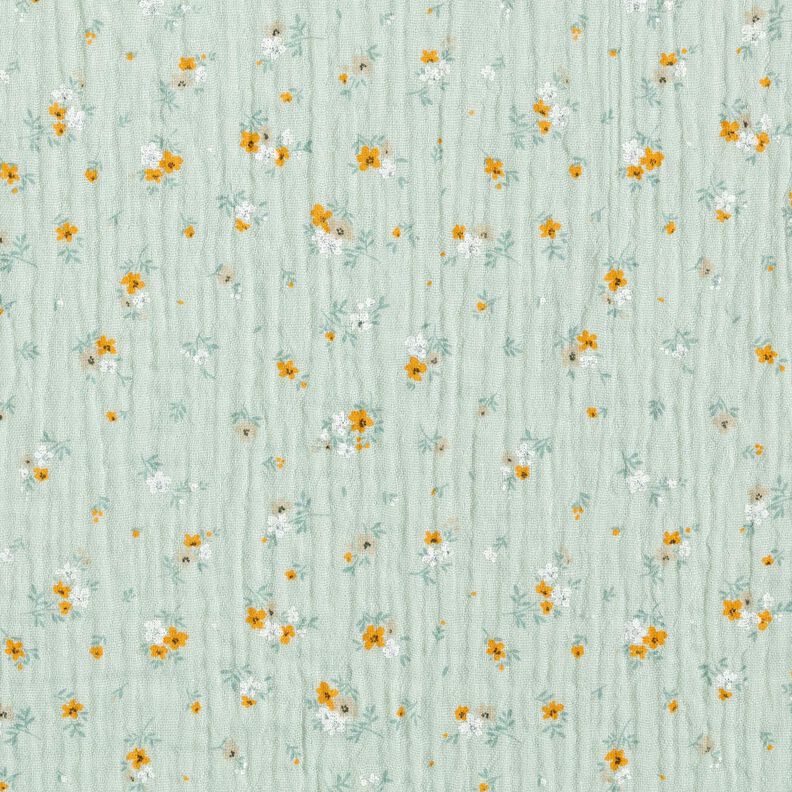 Double Gauze/Muslin romantic little flowers – pale mint,  image number 1