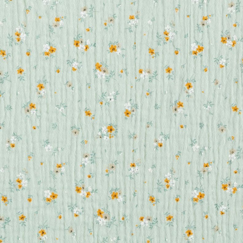 Double Gauze/Muslin romantic little flowers – pale mint, image number 1