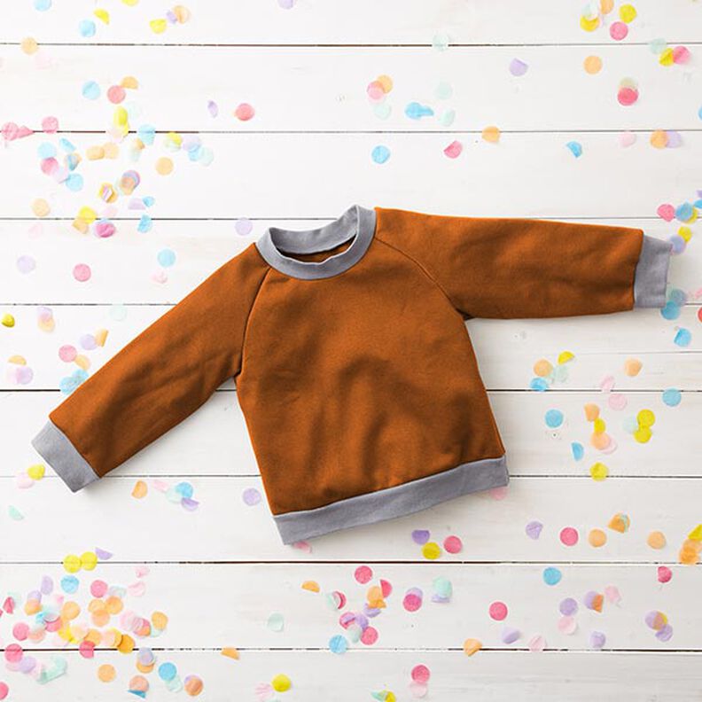 Light Cotton Sweatshirt Fabric Plain – caramel,  image number 7