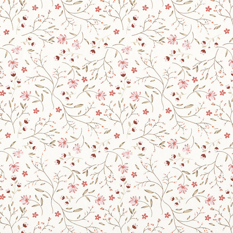 Cotton Jersey flower tendrils – offwhite,  image number 1