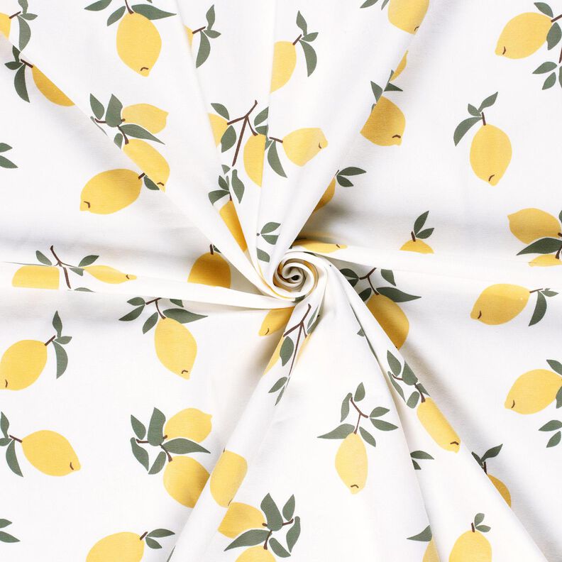 Cotton Jersey large lemons – ivory/gold,  image number 3