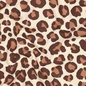 Brushed Sweatshirt Fabric leopard print | Poppy Fabrics – cream/dark brown, 
