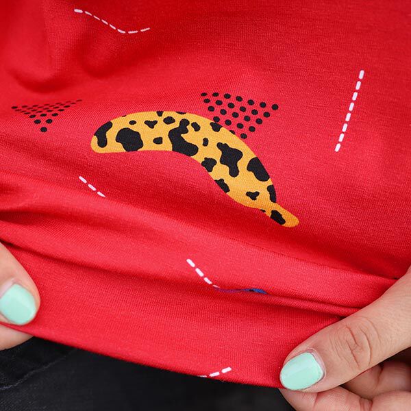 Animal Fruits Cotton Jersey | DIY Eule – red,  image number 7