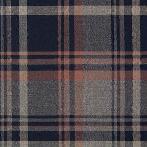 Stretch Tartan – navy/salmon, 