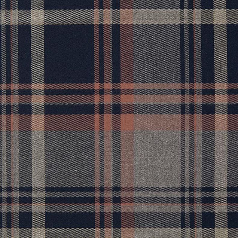 Stretch Tartan – navy/salmon,  image number 1