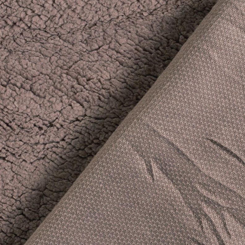 cuddly teddy fur fabric – dark taupe,  image number 4