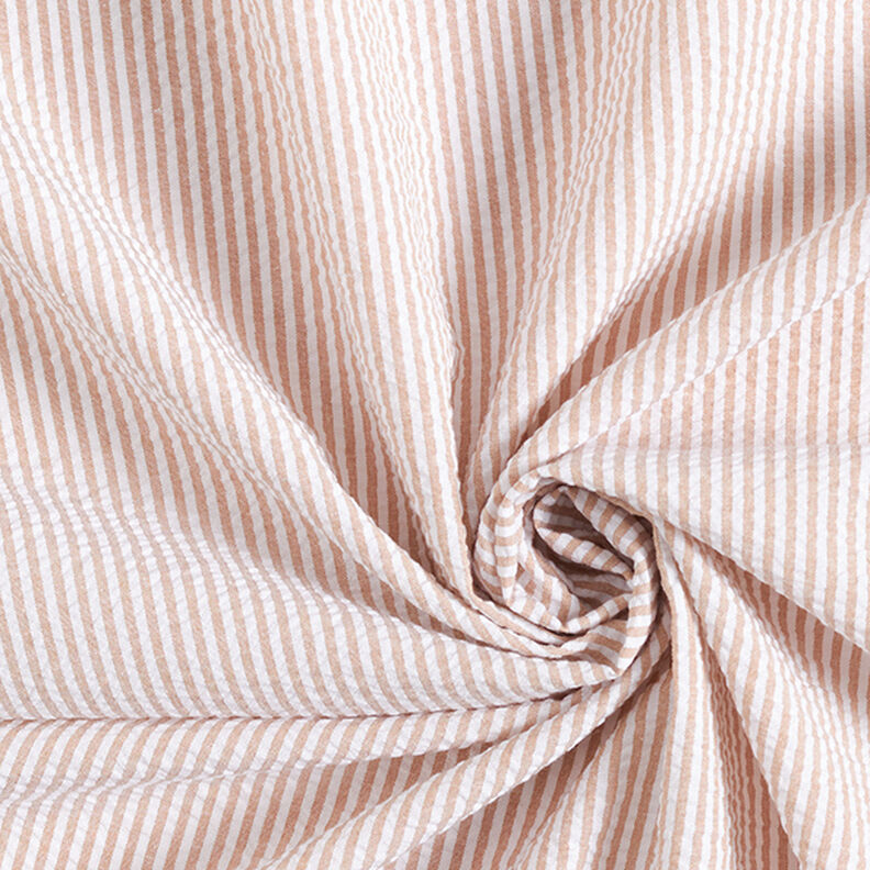 Seersucker Stripes Cotton Blend – beige/offwhite,  image number 3