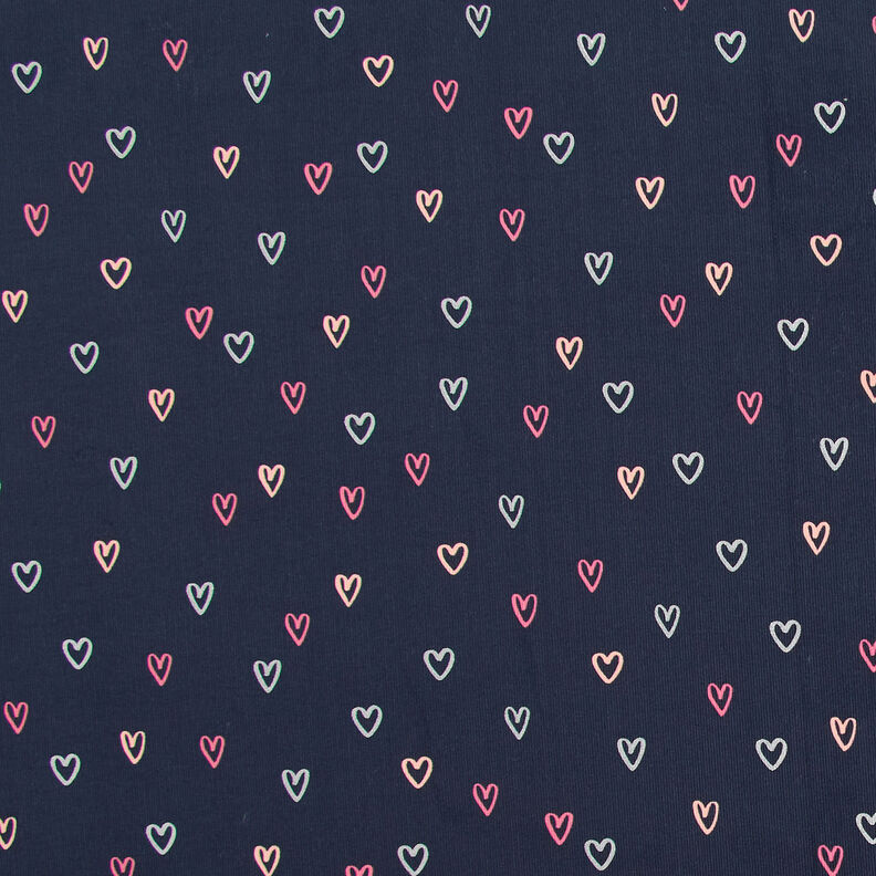 Baby Cord Hearts Foil Print | by Poppy – midnight blue/silver,  image number 1