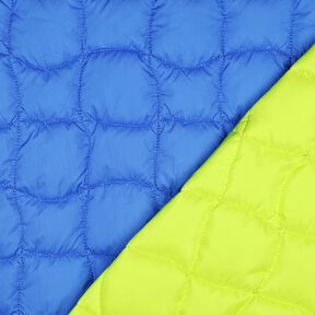 Quilted Fabric wavy squares – royal blue/neon green, 