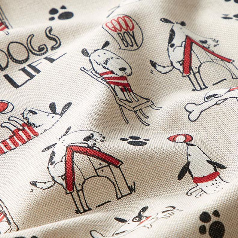 Linen Look Half Panama Dogs Life – natural,  image number 2