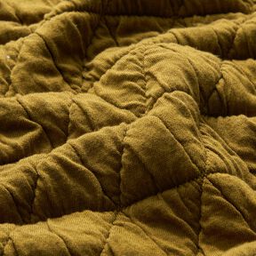 Quilted jersey diamonds – yellow olive, 