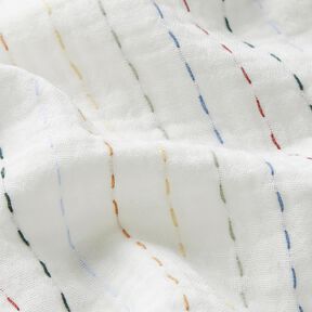 Double Gauze/Muslin colourful pinstripes – offwhite, 