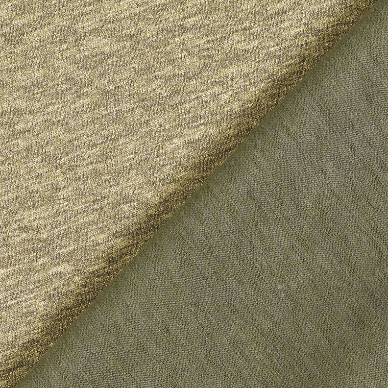 Shimmer melange linen jersey – khaki/metallic gold,  image number 5