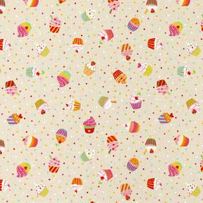 Decor Fabric Half Panama Colourful Muffins – natural, 