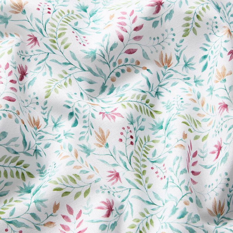 Cotton Poplin Floral Dream Digital Print – white/eucalyptus,  image number 2