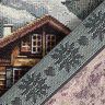 Decorative Panel Tapestry Fabric Deer and Mountain Hut – brown/green,  thumbnail number 4