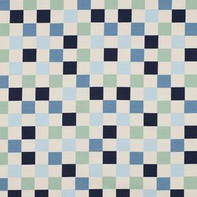 Cotton Jersey Check| Poppy Fabrics – natural/blue grey, 
