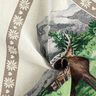 Decorative Panel Tapestry Fabric Deer and Mountain Hut – brown/green,  thumbnail number 3