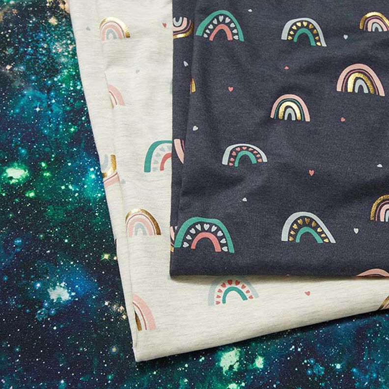 Cotton Jersey Rainbows Foil Print – navy blue/anthracite,  image number 6