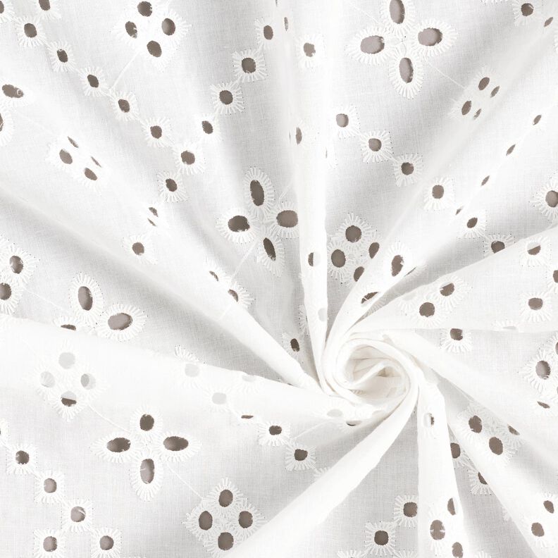 Broderie anglaise cotton fabric – white,  image number 3
