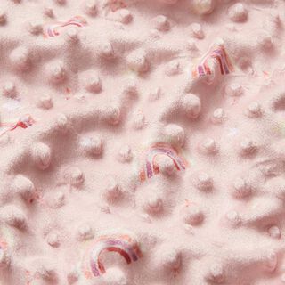 Cosy Fleece Embossed Dots and Rainbows – pink, 