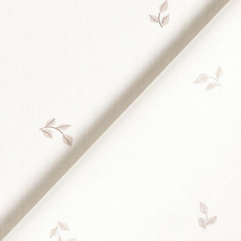 Cotton Poplin small leafy branches – white/misty grey, image number 4