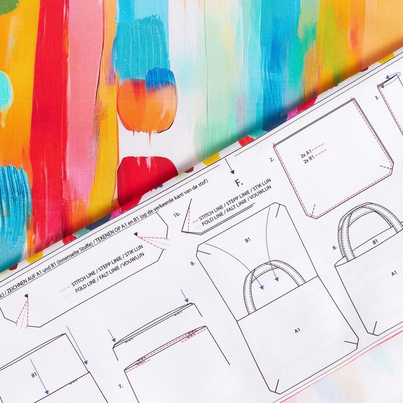 Bags Panel Canvas colourful brush dots – white, image number 6