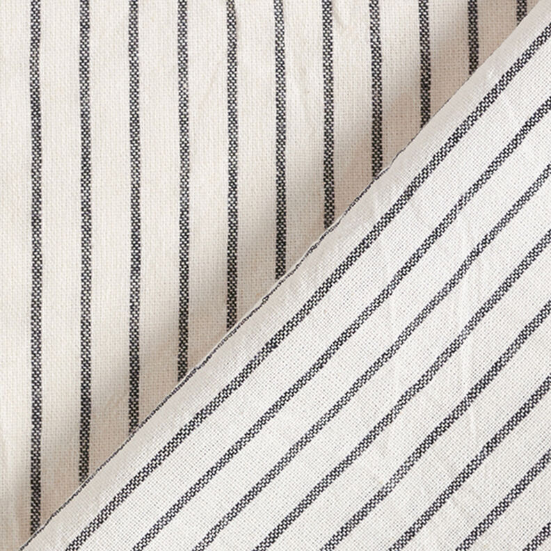 Blouse Fabric Cotton Blend wide Stripes – offwhite/black,  image number 4