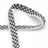 Bias binding Vichy check with crochet border [20 mm] – black,  thumbnail number 1