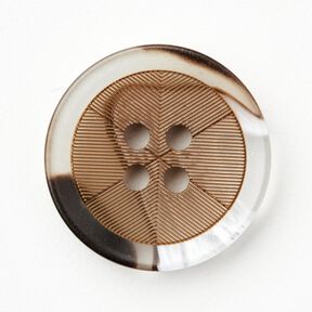 4-hole button horn look [Ø 20 mm] – mocca, 