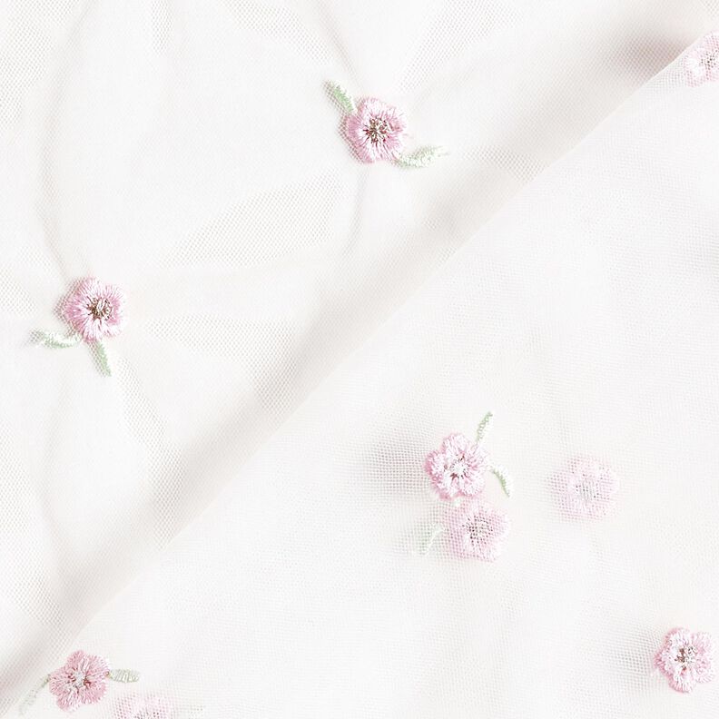 Soft Mesh embroidered flowers – white/rosé, image number 5