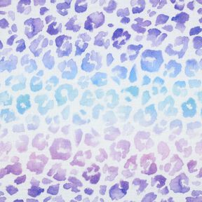 Double Gauze/Muslin Gradient Leopard Print Digital Print | Poppy Fabrics – white/blue lilac, 