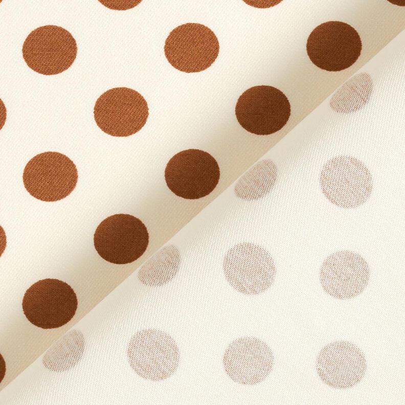 Large dots stretchy trouser fabric – white/copper,  image number 4