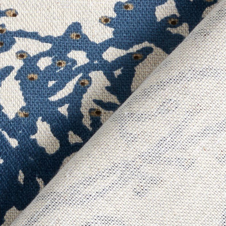Decor Fabric Half Panama fine corals – navy blue/natural,  image number 4