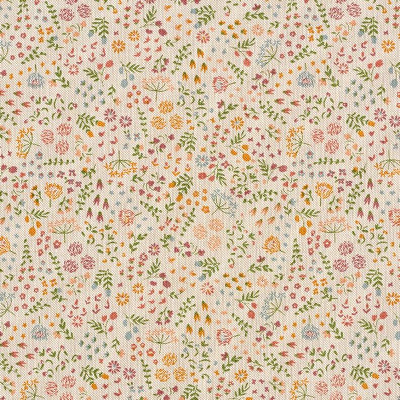 Decor Fabric Half Panama Floral Meadow – natural,  image number 1