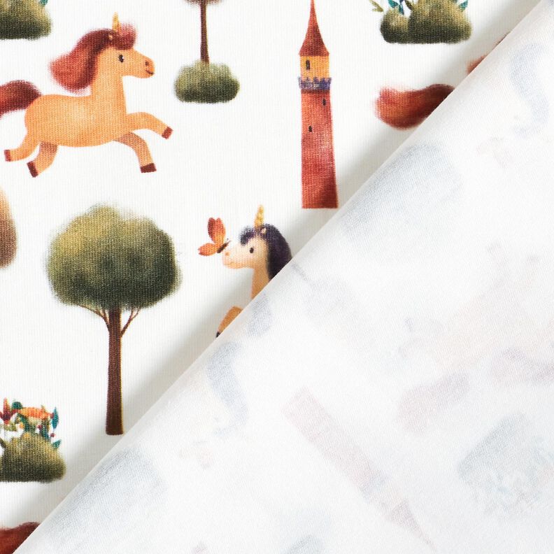 Cotton Jersey unicorn fairytale world Digital Print – ivory,  image number 4