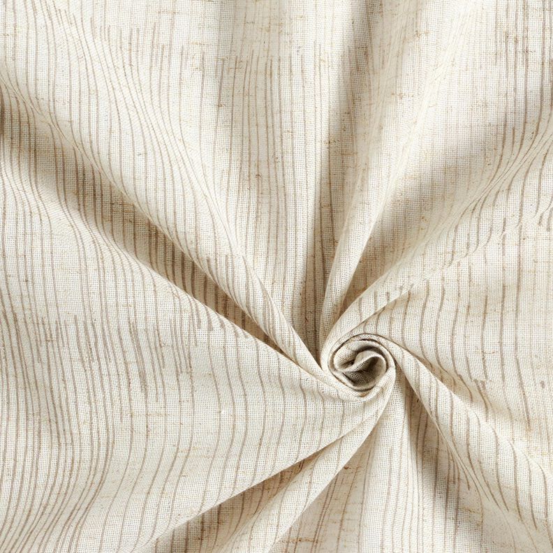 Curtain Fabric Linen Blend Irregular Stripes – dark beige/natural, image number 3