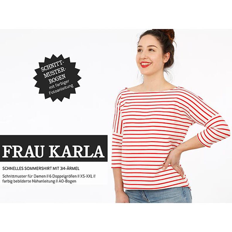 FRAU KARLA - summer top with 3/4-length sleeves, Studio Schnittreif  | XS -  XXL,  image number 1