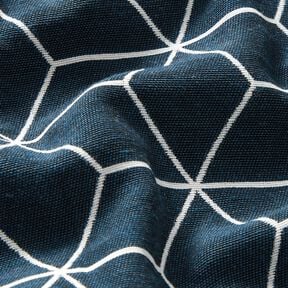 Decor Fabric Jacquard modern cubes – midnight blue/ivory, 