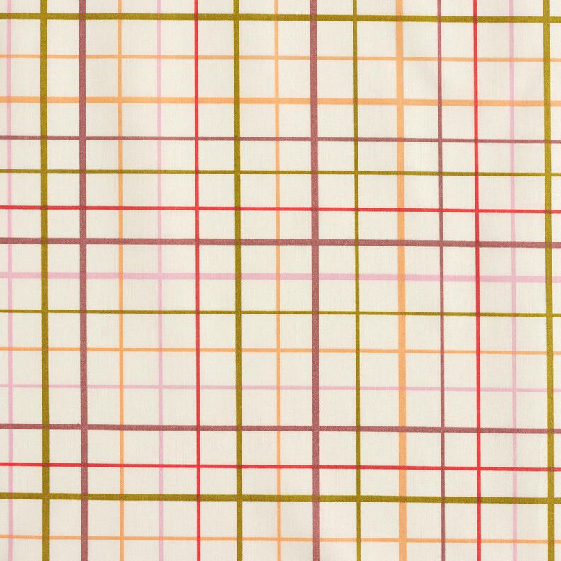Coated Cotton colourful checks – beige/red,  image number 1