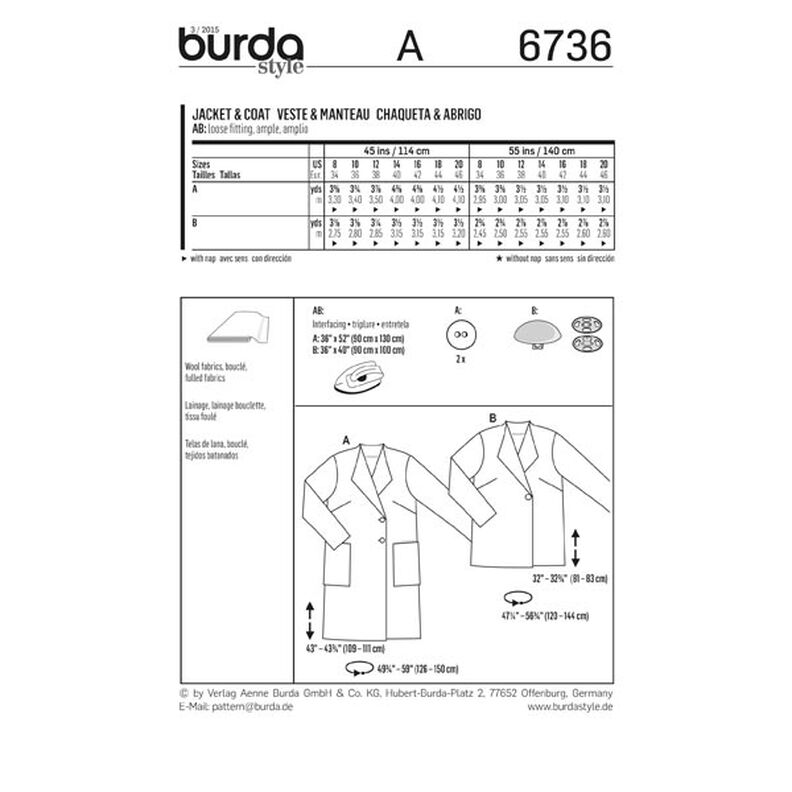Jacket / Coat, Burda 6736,  image number 7