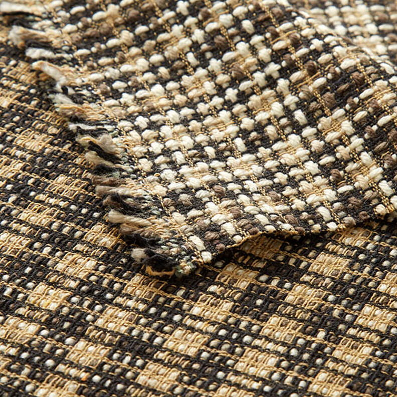 Checks Wool Blend Coating Fabric – beige/black,  image number 5