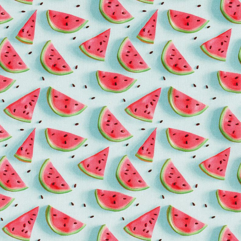 Cotton Poplin Watermelon – ice blue/intense pink, image number 1