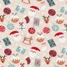 Decor Fabric Canvas cute Christmas motifs – natural/eucalyptus,  thumbnail number 1