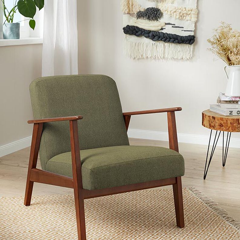 Matte Velvet Upholstery Fabric – olive,  image number 5