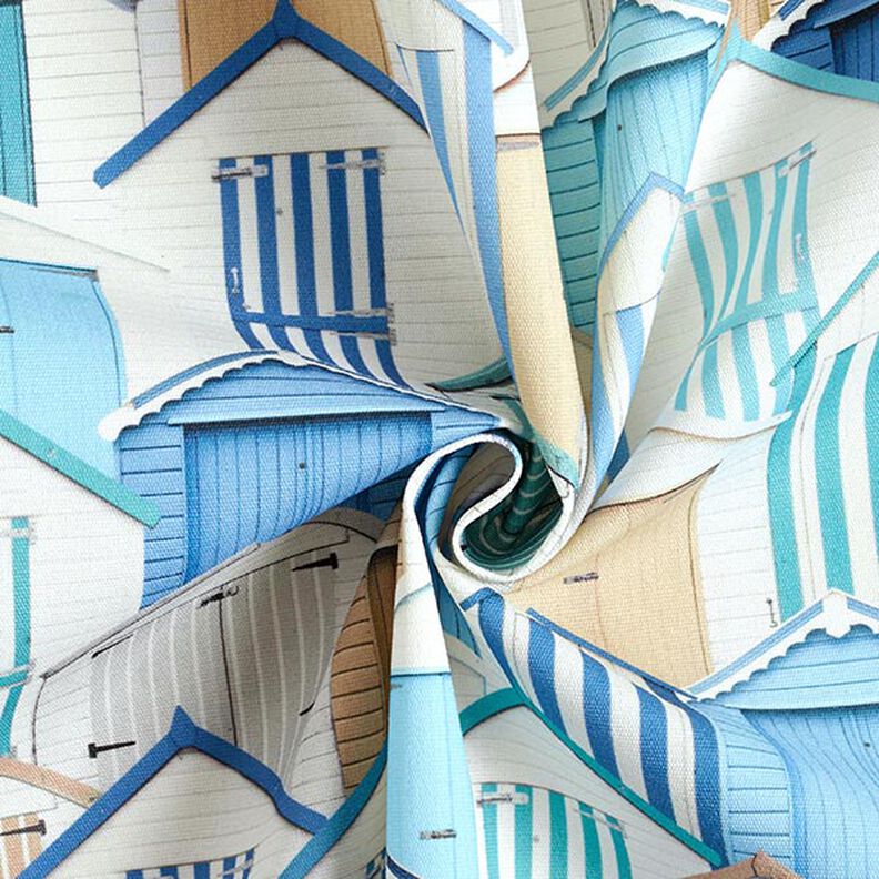 Outdoor Fabric Canvas beach houses – blue/white,  image number 3
