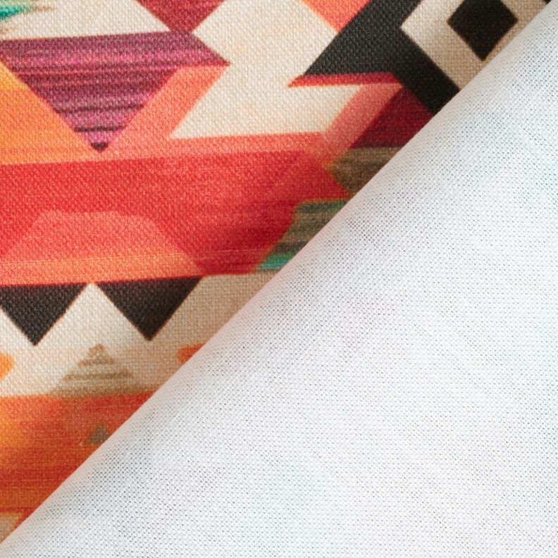 Decor Fabric Half Panama abstract ethnic print – light beige/emerald green,  image number 4